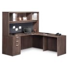 OS Laminate Collection L Shaped Desk with Curved Corner and Hutch - 71.00'' x 66.00''