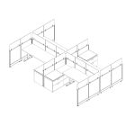 Friant Novo 4-Workstation Cubicle Panel System, 7.8' x 5' per Station, Typical FH-4020
