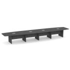 OS Laminate Boat Shaped 20' Conference Table with Slab Base - Coastal Gray