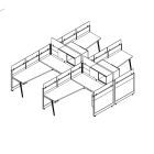Friant Novo 4-Workstation Cubicle Panel System, 5.5' x 7' per Station, Typical FH-4008