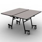National Public Seating® Mobile Cafeteria Table, 48" Square, MDF Core, ProtectEdge, Textured Black Frame