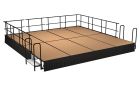 NPS 16' x 16' Complete Portable Stage Package with Steps and Guardrails, 16" Height, Hardboard, Box Pleat Skirting, 256 sq ft