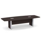 OS Boat Shaped Conference Table with Elliptical Base - 10', Espresso