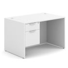 OS Laminate Collection Single 3/4 Pedestal Desk - 48'' x 30'' - White