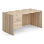 OS Laminate Collection Single 3/4 Pedestal Desk - 60'' x 30'' - American Elm