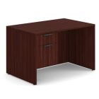 OS Laminate Collection Single 3/4 Pedestal Desk - 48'' x 30'' - Mahogany