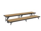 NPS Portable 2 Level Straight Standing Choral Riser, Hardboard (18" x 96" Platform), 24 sq ft