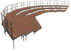 NPS 3 Level Ring Shape Seated Portable Stage Riser Configuration with 48" Deep Platforms, 55 Capacity, Hardboard