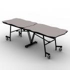 National Public Seating® Mobile Cafeteria Table, 8' Bedrock, MDF Core, ProtectEdge, Textured Black Frame