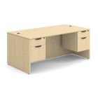OS Laminate Collection Double 3/4 Pedestal Desk - 71'' x 36'' - Maple