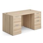 OS Laminate Collection Double Full Pedestal Desk - 60'' x 30'' - American Elm