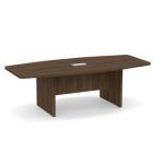 OS Boat Shaped Conference Table with Slab Base - 95'', Modern Walnut