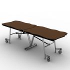 National Public Seating® Mobile Cafeteria Table, 8' Swerve, Plywood Core, Vinyl T-Mold Edge, Chrome Frame