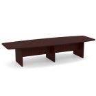 OS Boat Shaped Conference Table with Slab Base, Mahogany