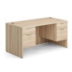 OS Laminate Collection Double 3/4 Pedestal Desk - 60'' x 30'' - American Elm