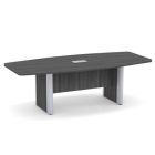 OS Boat Shaped Conference Table with Elliptical Base - 8', Coastal Gray