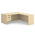 OS Laminate Collection Single 3/4 Pedestal "L" Desk - 71" x 83" - Maple