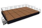 NPS 16' x 24' Complete Portable Stage Package with Steps and Guardrails, 24" Height, Hardboard, Box Pleat Skirting, 384 sq ft